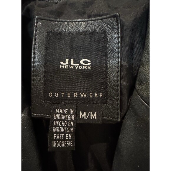 Y2K JLC New York Outerwear Button  Up Leather Jacket - Picture 2 of 3